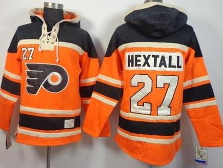 Philadelphia Flyers #27 Ron Hextall Orange Stitched NHL Sawyer Hooded Sweatshirt