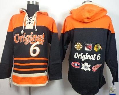 NHL Original 6 Teams Black Stitched Sawyer Hooded Sweatshirt