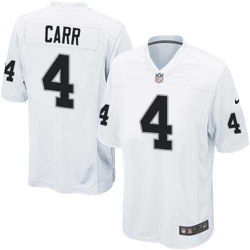 Nike Oakland Raiders 4 Derek Carr White Stitched NFL Game Jersey