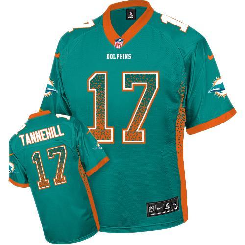 Youth Nike Miami Dolphins #17 Ryan Tannehill Aqua Green Team Color Stitched Drift Fashion Elite NFL Jersey