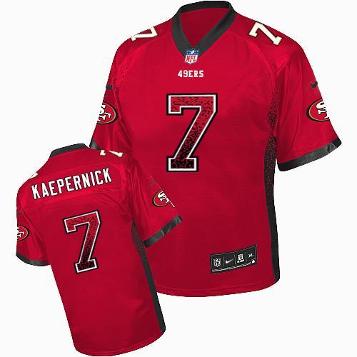 Youth Nike San Francisco 49ers #7 Colin Kaepernick Red Team Color Stitched Drift Fashion Elite NFL Jersey