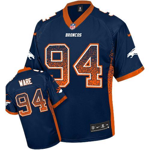 Youth Nike Denver Broncos #94 DeMarcus Ware Blue Stitched Drift Fashion Elite NFL Jersey