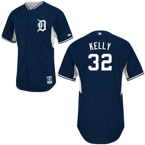Detroit Tigers #32 Don Kelly Blue Authentic 2014 Cool Base BP MLB Jersey
