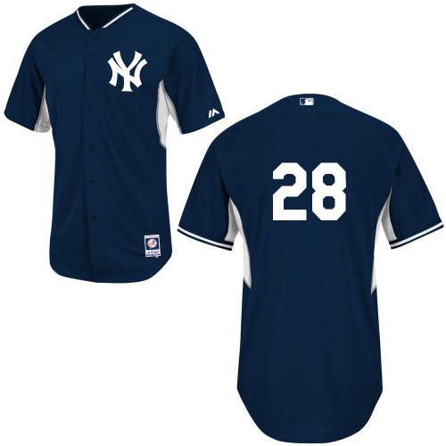 New York Yankees #28 Joe Girardi Blue Authentic 2014 Cool Base BP MLB Jersey