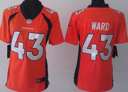 Women's Nike Denver Broncos #43 T.J. Ward Orange NFL Jerseys