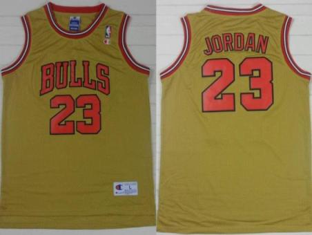 Chicago Bulls #23 Michael Jordan Gold Fashion NBA Jerseys