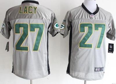 Nike Green Bay Packers #27 Eddie Lacy Grey Shadow NFL Jerseys