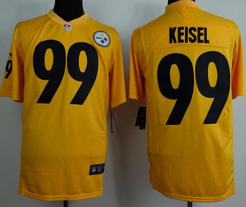 Nike Pittsburgh Steelers #99 Keisel Yellow Game NFL Jerseys