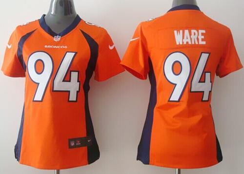 Women Nike Denver Broncos 94 DeMarcus Ware Orange NFL Jerseys