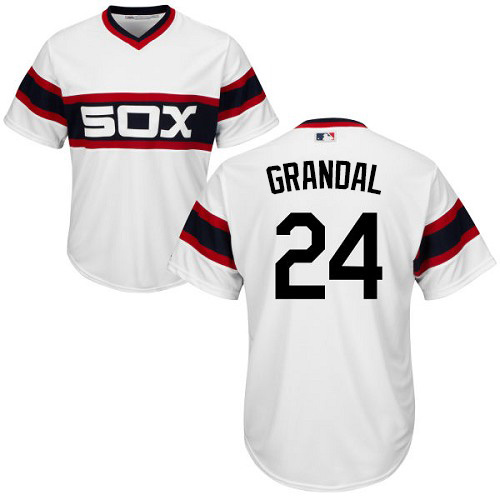 White Sox #24 Yasmani Grandal White New Cool Base Alternate Home Stitched MLB Jersey