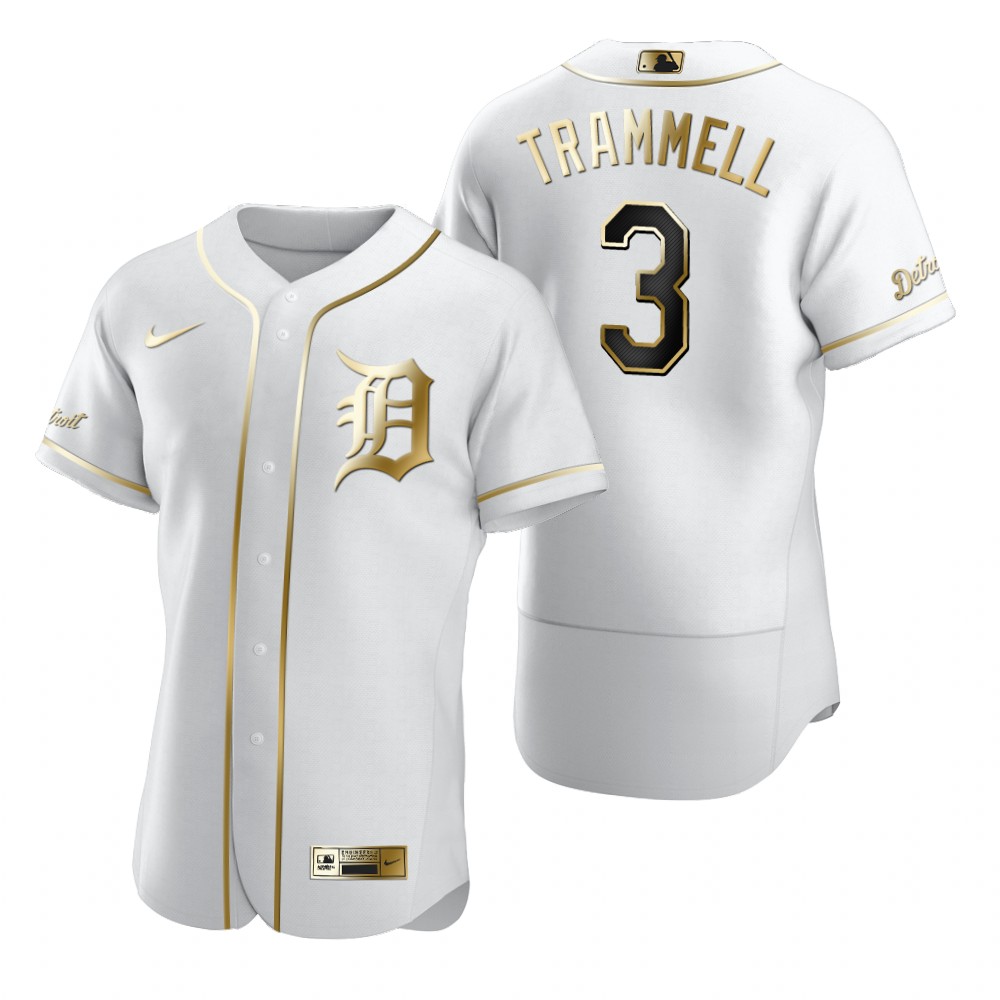 Detroit Tigers #3 Alan Trammell White Nike Men's Authentic Golden Edition MLB Jersey