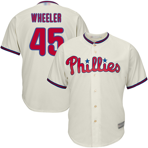 Phillies #45 Zack Wheeler Cream New Cool Base Stitched MLB Jersey