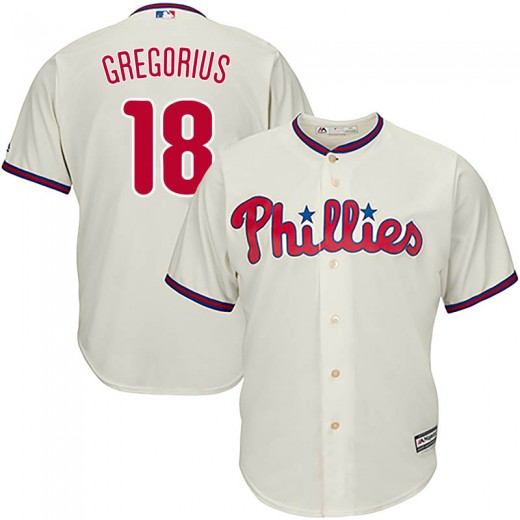 Phillies #18 Didi Gregorius Cream New Cool Base Stitched MLB Jersey