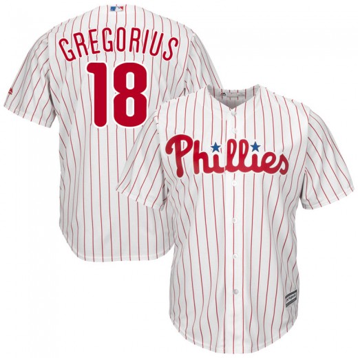 Phillies #18 Didi Gregorius White(Red Strip) New Cool Base Stitched MLB Jersey