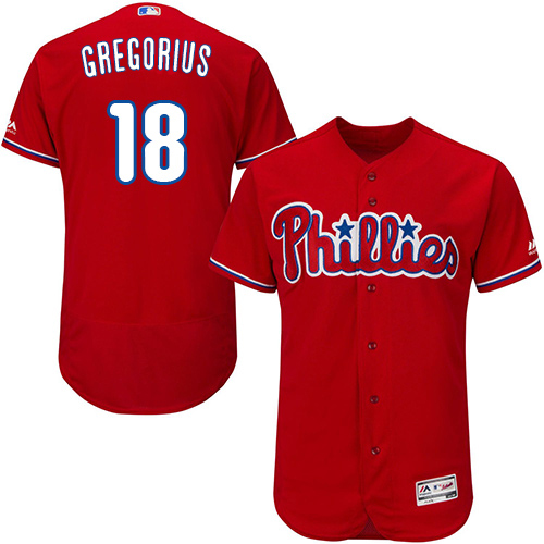 Phillies #18 Didi Gregorius Red Flexbase Authentic Collection Stitched MLB Jersey