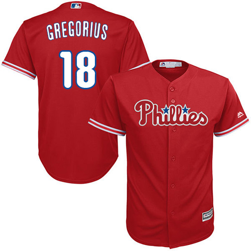 Phillies #18 Didi Gregorius Red New Cool Base Stitched MLB Jersey