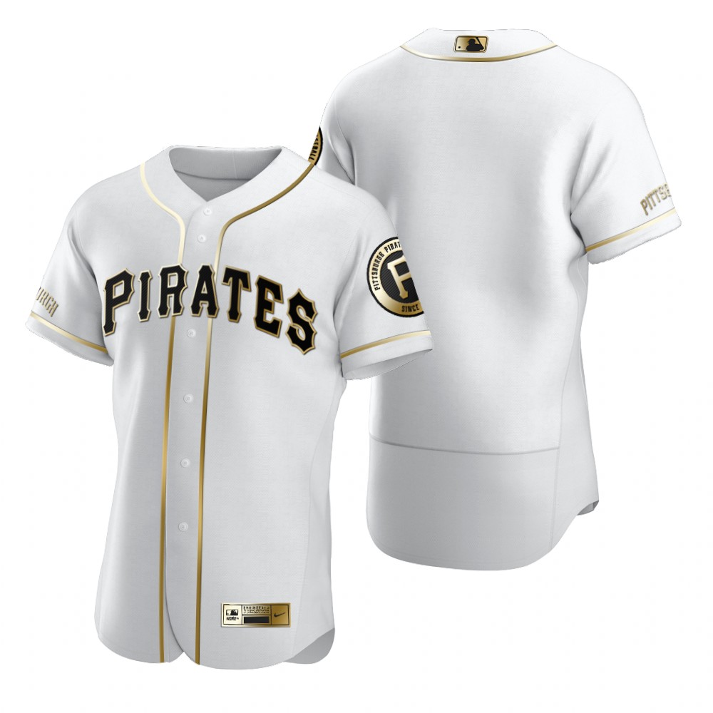 Pittsburgh Pirates Blank White Nike Men's Authentic Golden Edition MLB Jersey