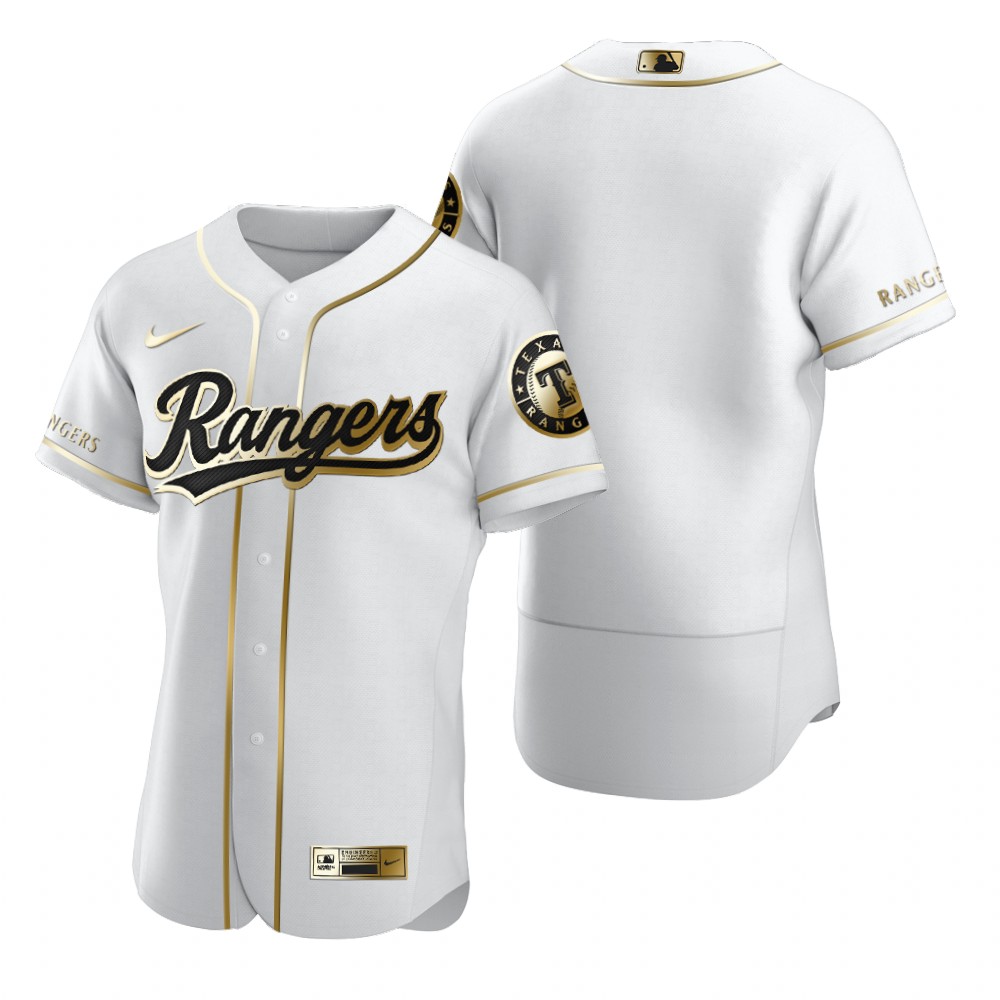 Texas Rangers Blank White Nike Men's Authentic Golden Edition MLB Jersey