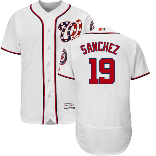 Nationals #19 Anibal Sanchez White Flexbase Authentic Collection Stitched MLB Jersey