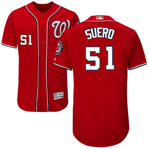 Nationals #51 Wander Suero Red Flexbase Authentic Collection Stitched MLB Jersey