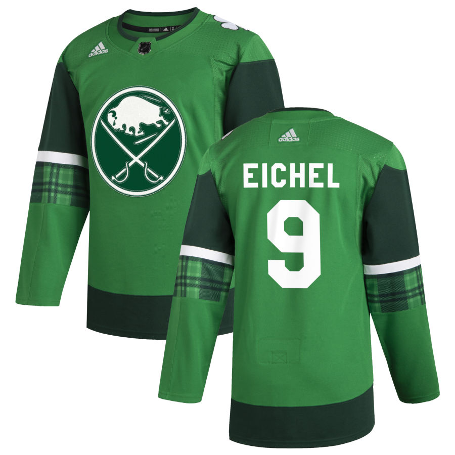 Buffalo Sabres #9 Jack Eichel Men's Adidas 2020 St. Patrick's Day Stitched NHL Jersey Green