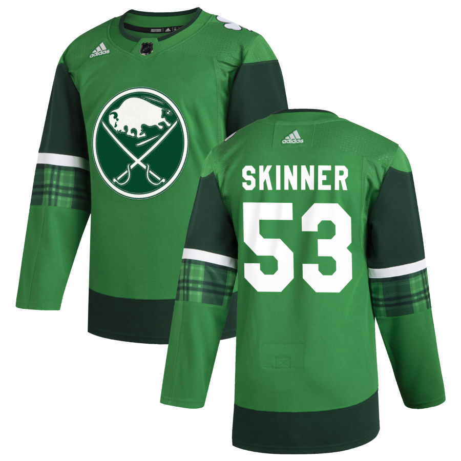 Buffalo Sabres #53 Jeff Skinner Men's Adidas 2020 St. Patrick's Day Stitched NHL Jersey Green