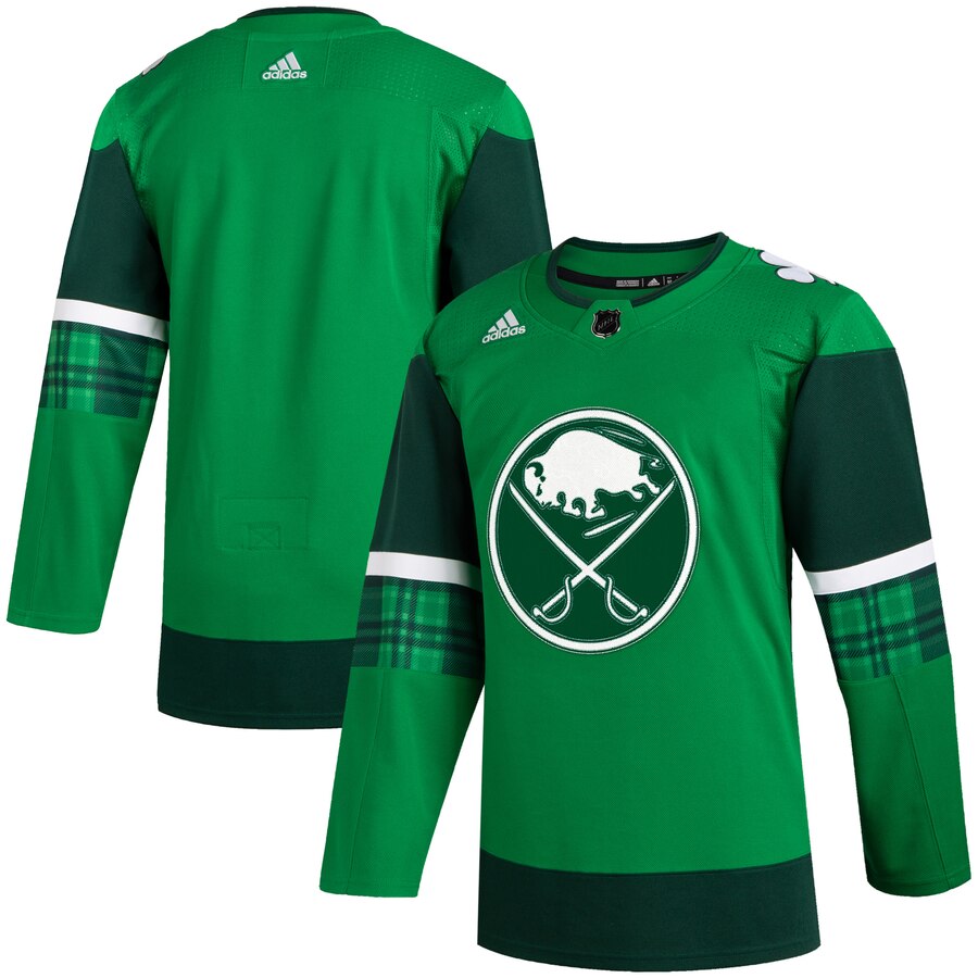 Buffalo Sabres Blank Men's Adidas 2020 St. Patrick's Day Stitched NHL Jersey Green