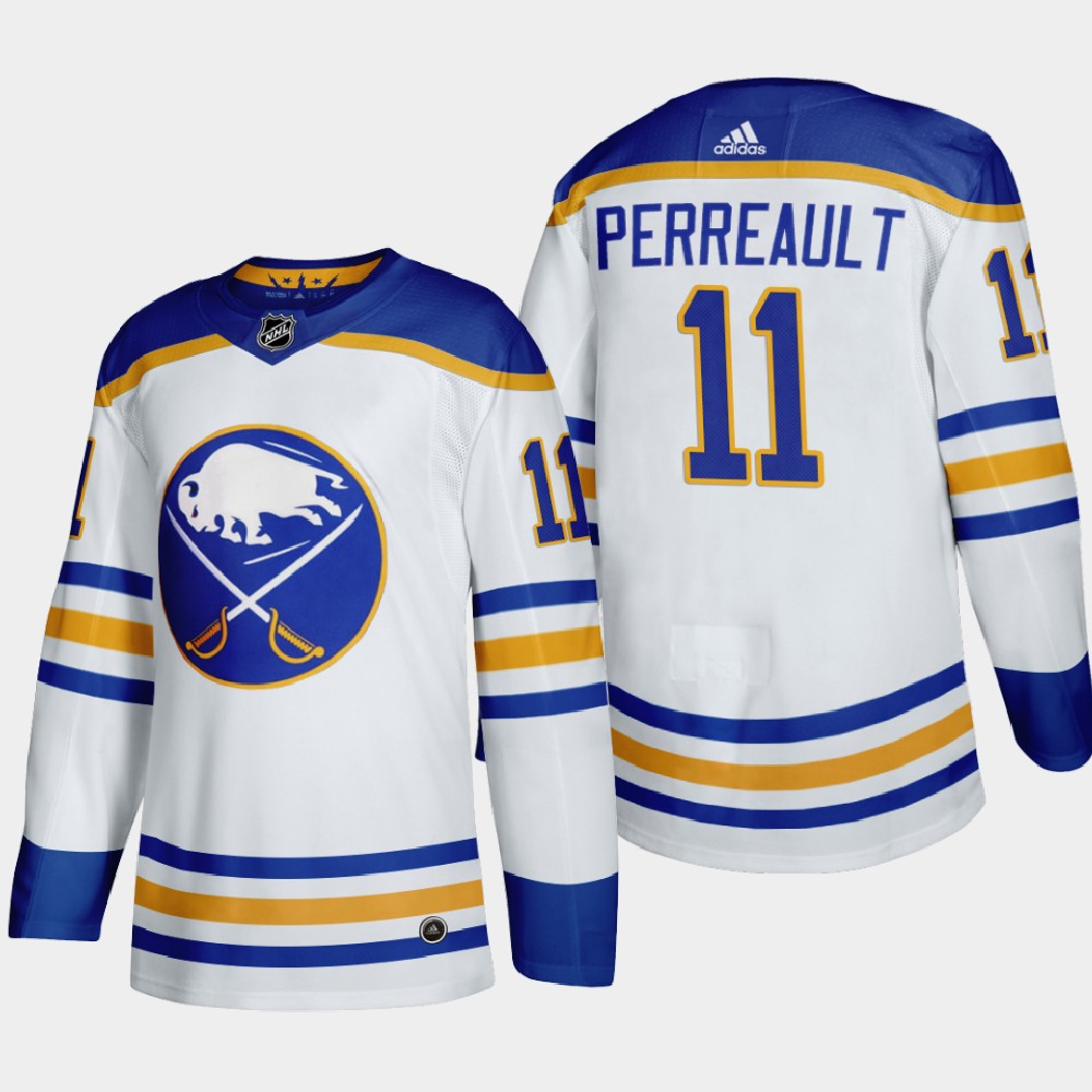 Buffalo Sabres #11 Gilbert Perreault Men's Adidas 2020-21 Away Authentic Player Stitched NHL Jersey White