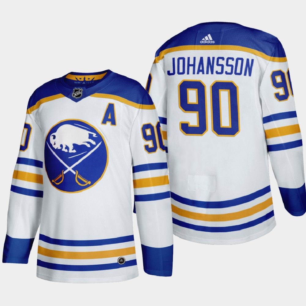 Buffalo Sabres #90 Marcus Johansson Men's Adidas 2020-21 Away Authentic Player Stitched NHL Jersey White