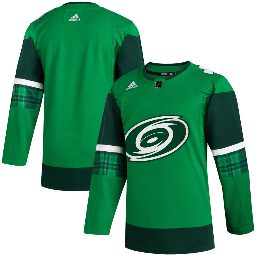 Carolina Hurricanes Blank Men's Adidas 2020 St. Patrick's Day Stitched NHL Jersey Green