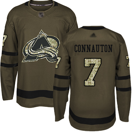 Adidas Avalanche #7 Kevin Connauton Green Salute to Service Stitched NHL Jersey