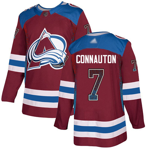 Adidas Avalanche #7 Kevin Connauton Burgundy Home Authentic Drift Fashion Stitched NHL Jersey