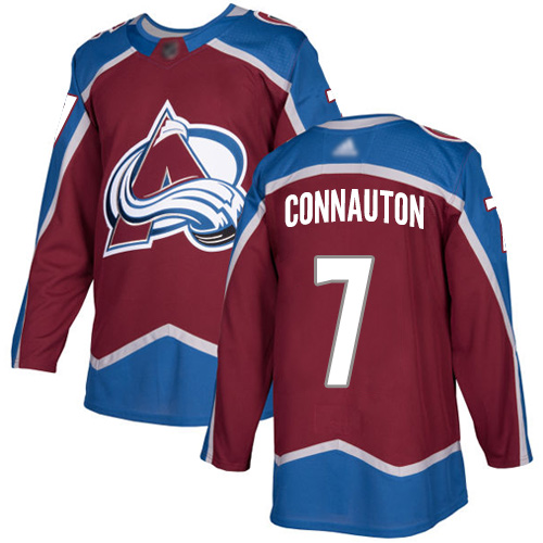 Adidas Avalanche #7 Kevin Connauton Burgundy Home Authentic Stitched NHL Jersey