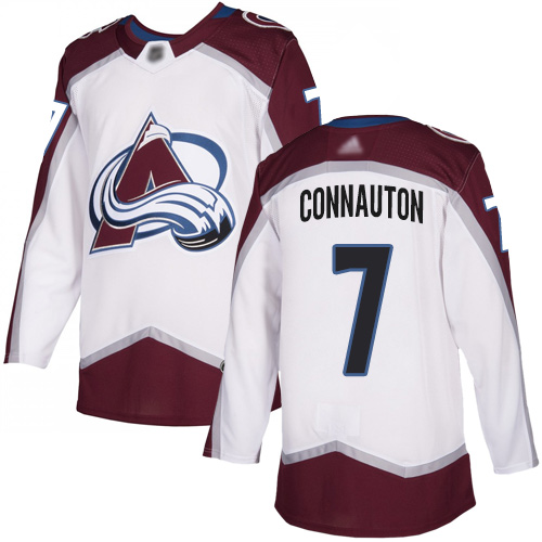 Adidas Avalanche #7 Kevin Connauton White Road Authentic Stitched NHL Jersey