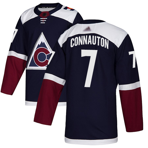 Adidas Avalanche #7 Kevin Connauton Navy Alternate Authentic Stitched NHL Jersey