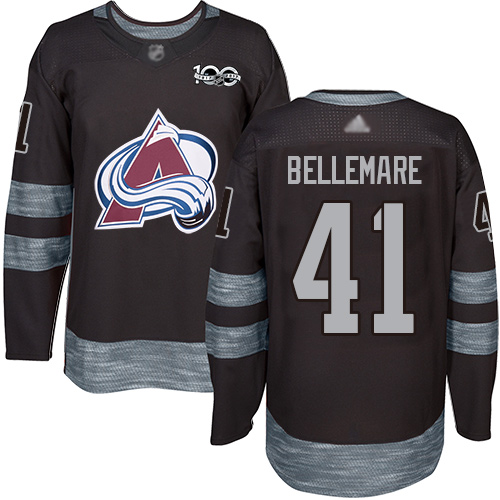 Adidas Avalanche #41 Pierre-Edouard Bellemare Black 1917-2017 100th Anniversary Stitched NHL Jersey