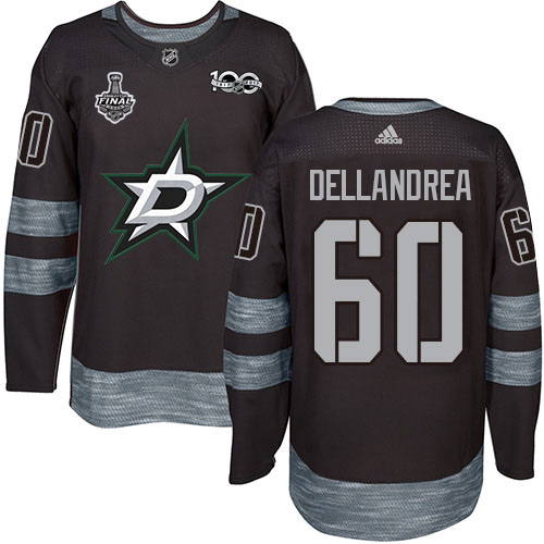 Adidas Stars #60 Ty Dellandrea Black 1917-2017 100th Anniversary 2020 Stanley Cup Final Stitched NHL Jersey