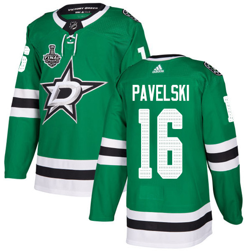 Adidas Stars #16 Joe Pavelski Green Home Authentic 2020 Stanley Cup Final Stitched NHL Jersey