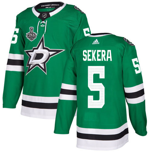 Adidas Stars #5 Andrej Sekera Green Home Authentic 2020 Stanley Cup Final Stitched NHL Jersey