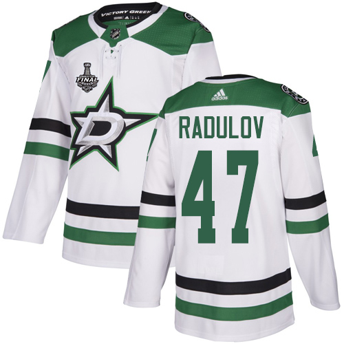 Adidas Stars #47 Alexander Radulov White Road Authentic 2020 Stanley Cup Final Stitched NHL Jersey
