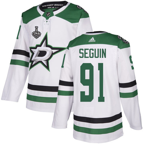 Adidas Stars #91 Tyler Seguin White Road Authentic 2020 Stanley Cup Final Stitched NHL Jersey
