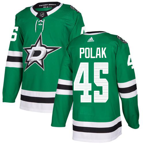 Adidas Stars #45 Roman Polak Green Home Authentic Stitched NHL Jersey