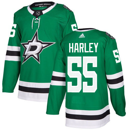 Adidas Stars #55 Thomas Harley Green Home Authentic Stitched NHL Jersey