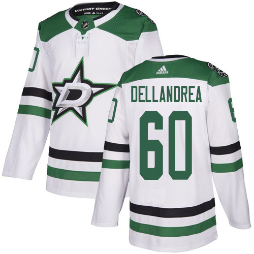 Adidas Stars #60 Ty Dellandrea White Road Authentic Stitched NHL Jersey