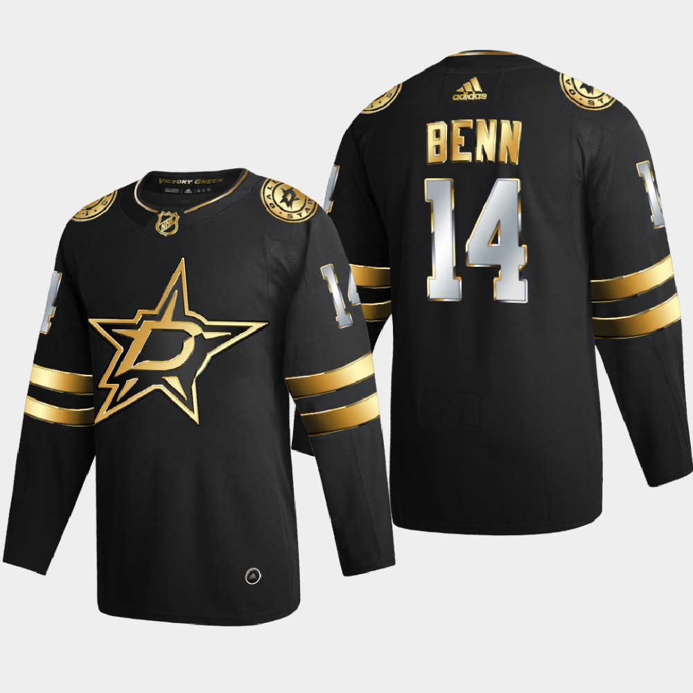 Dallas Stars #14 Jamie Benn Men's Adidas Black Golden Edition Limited Stitched NHL Jersey