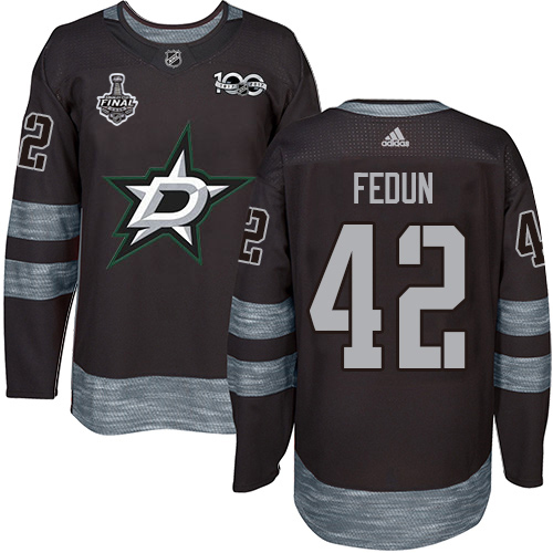 Adidas Stars #42 Taylor Fedun Black 1917-2017 100th Anniversary 2020 Stanley Cup Final Stitched NHL Jersey