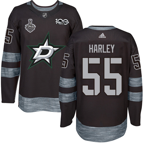 Adidas Stars #55 Thomas Harley Black 1917-2017 100th Anniversary 2020 Stanley Cup Final Stitched NHL Jersey