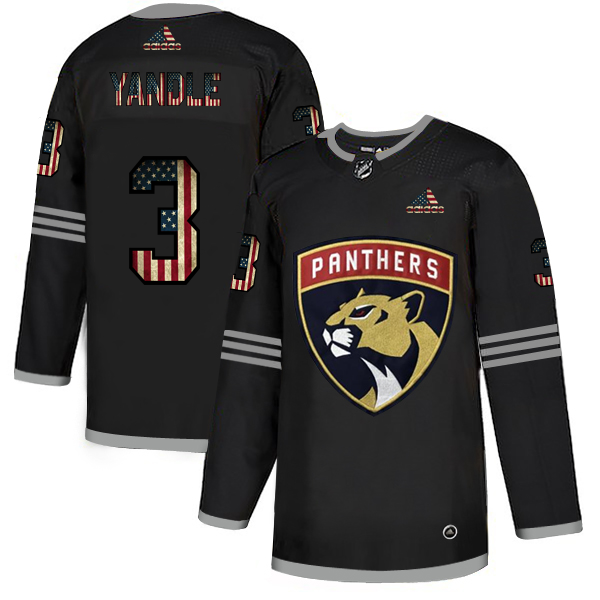 Florida Panthers #3 Keith Yandle Adidas Men's Black USA Flag Limited NHL Jersey