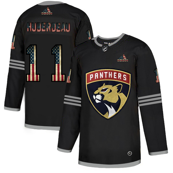Florida Panthers #11 Jonathan Huberdeau Adidas Men's Black USA Flag Limited NHL Jersey