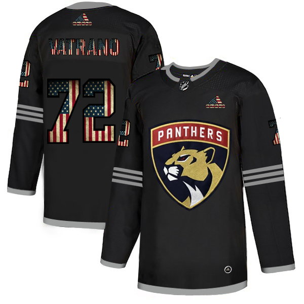 Florida Panthers #72 Sergei Bobrovsky Adidas Men's Black USA Flag Limited NHL Jersey